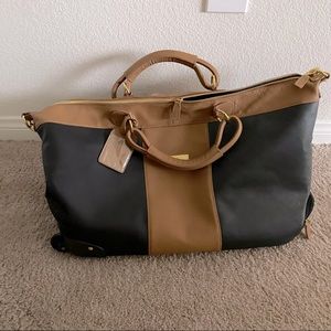 JM New York Genuine Leather Luggage Duffel Bag